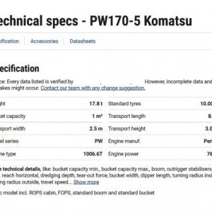 foto 18t excavator Komatsu PW170